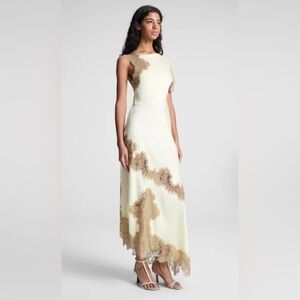 A.L.C. Cream and Brown Asymmetrical Dress